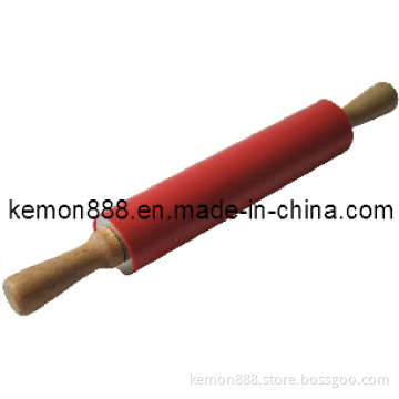 Silicon Rolling Pin-Wood Handle (60826)